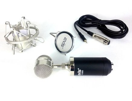 Studio condensator microfoon - direct op PC (5v) of 48v fantoomvoeding 