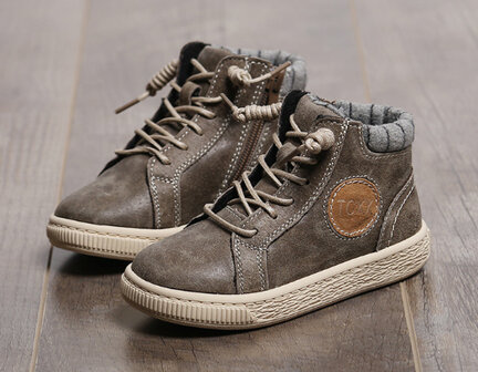 Leren sneaker Jesse –  dark olive